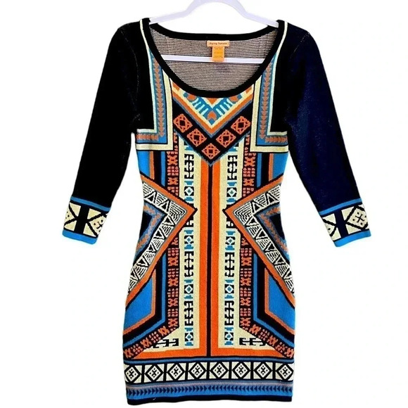Flying Tomato Boho Tribal Mini Sweater Dress Size XS - Picture 1 of 10